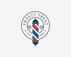 Retro Barber Pole logo design