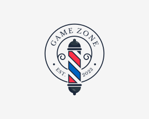 Retro Barber Pole logo design