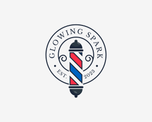 Retro Barber Pole logo design