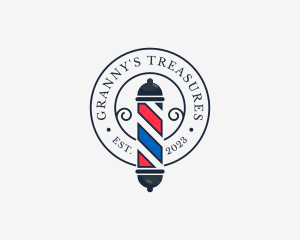 Retro Barber Pole logo design