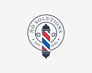 Retro Barber Pole logo design