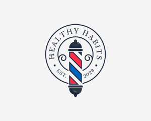 Retro Barber Pole logo design