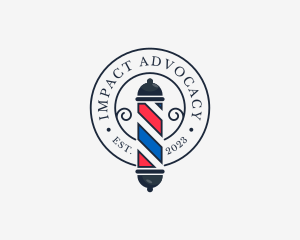 Retro Barber Pole logo design