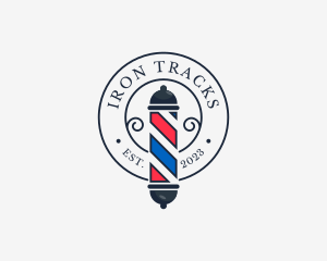 Retro Barber Pole logo design