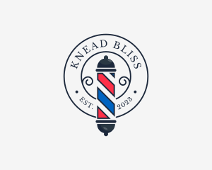 Retro Barber Pole logo design