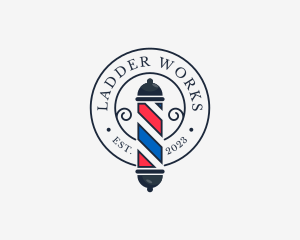 Retro Barber Pole logo design