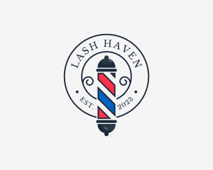 Retro Barber Pole logo design