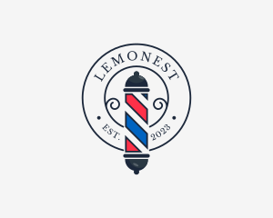 Seal - Retro Barber Pole logo design