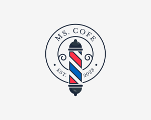 Retro Barber Pole logo design