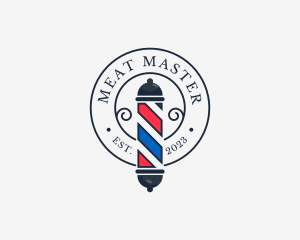 Retro Barber Pole logo design