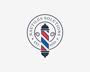 Retro Barber Pole logo design