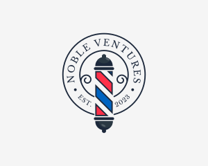 Retro Barber Pole logo design