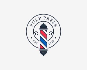 Retro Barber Pole logo design