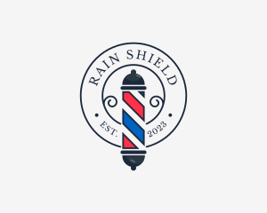 Retro Barber Pole logo design