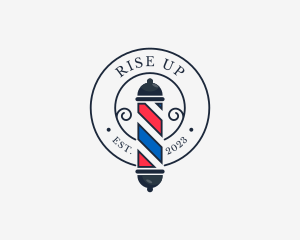 Retro Barber Pole logo design