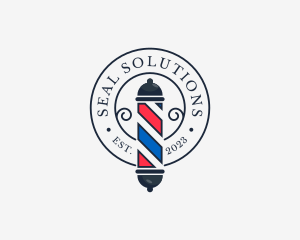Seal - Retro Barber Pole logo design