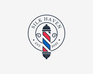 Retro Barber Pole logo design