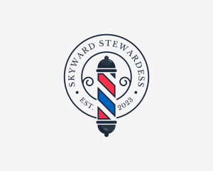 Retro Barber Pole logo design