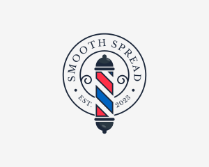 Retro Barber Pole logo design