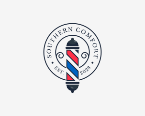 Retro Barber Pole logo design