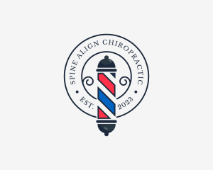 Retro Barber Pole logo design