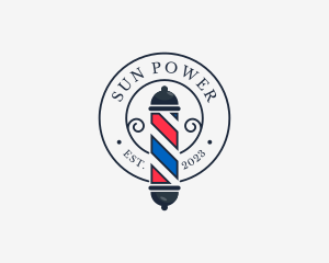 Retro Barber Pole logo design