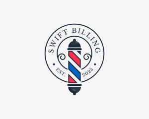 Retro Barber Pole logo design