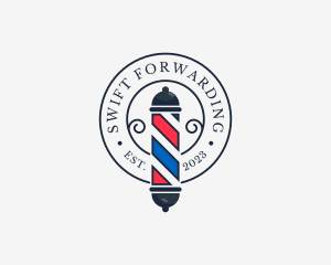 Retro Barber Pole logo design