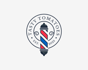 Retro Barber Pole logo design