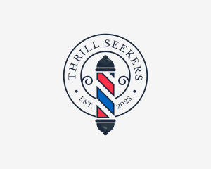 Retro Barber Pole logo design