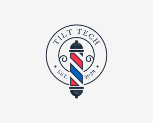 Retro Barber Pole logo design