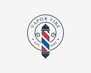 Retro Barber Pole logo design