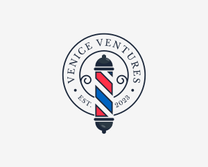 Retro Barber Pole logo design