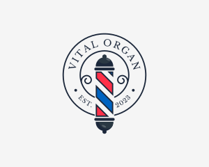 Retro Barber Pole logo design