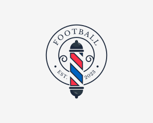 Retro Barber Pole logo design