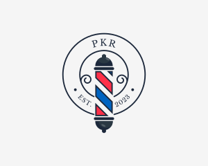 Retro Barber Pole logo design