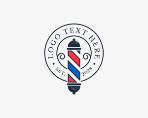 Retro Barber Pole Logo