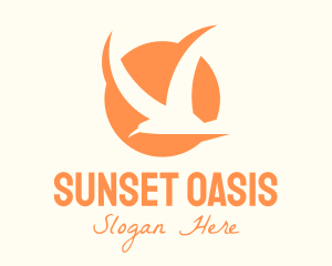 Sunset Flying Bird  logo design