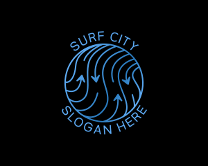 Arrow Wave Surfing logo design