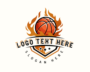 Trainer - Basketball Hoop Fire logo design