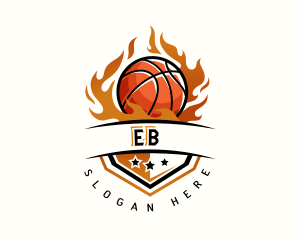 Ball - Basketball Hoop Fire logo design