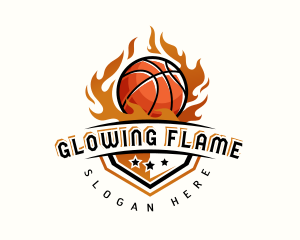 Basketball Hoop Fire logo design