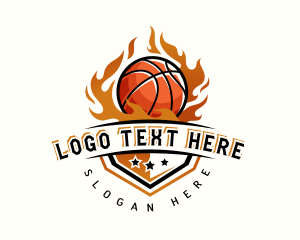 Hoop - Basketball Hoop Fire logo design