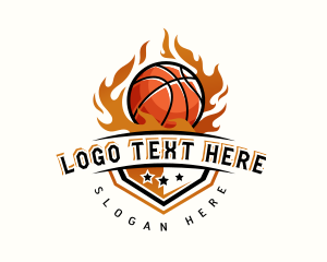 Basketball Hoop Fire Logo