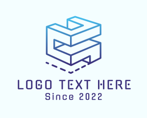 Company - Gradient Construction Block logo design