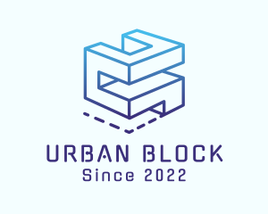 Block - Gradient Construction Block logo design