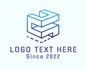 Video Game - Gradient Construction Block logo design