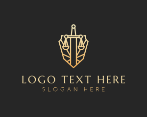 Legal - Justice Sword Shield logo design