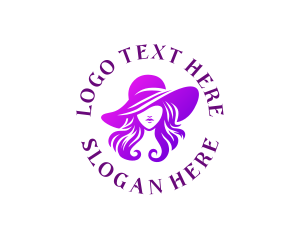 Female - Female Hat Fashion logo design