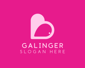 Dating App - Pink Heart Dating App logo design